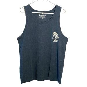 Chubbies Men's size Medium Blue Cotton Blend Palm Tree Tank Top Outdoor Shirt